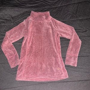 Juniors Roxy Red Invisible Sun Mock Neck Polyester Fleece Pull Over Sweatshirt